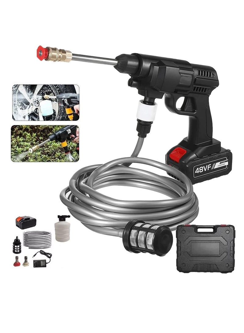 BORTONY Car Wash Tool 48V High Pressure Household Cordless Portable Vehicle Cleaning Machine Automobile Washer with Foam Bottle  - Image 1