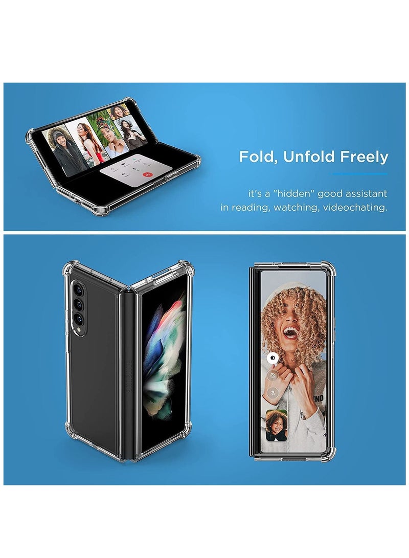 DUSALA Designed for Galaxy Z Fold 4 5G Case Ultra-thin Slim Fit, Shockproof TPU+PC with Four Corner Protection Cover – Clear - Image 3