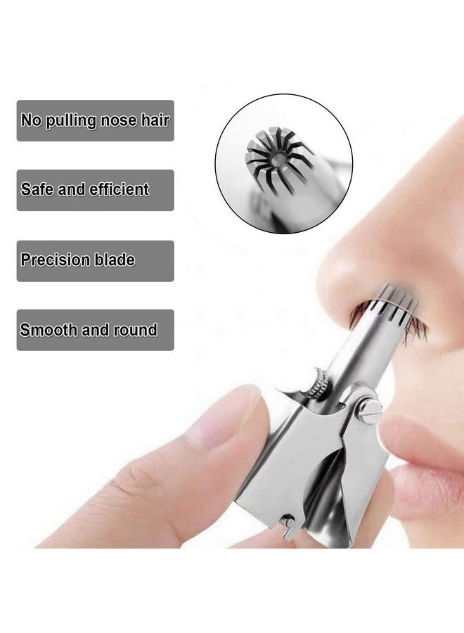 Beauenty Nose Hair Trimmer for Men Manual Stainless Steel Washable Nasal Hair Remover With Brush - Image 5