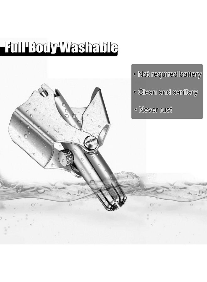 Beauenty Nose Hair Trimmer for Men Manual Stainless Steel Washable Nasal Hair Remover With Brush - Image 3