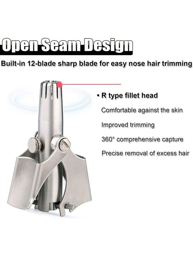 Beauenty Nose Hair Trimmer for Men Manual Stainless Steel Washable Nasal Hair Remover With Brush - Image 2