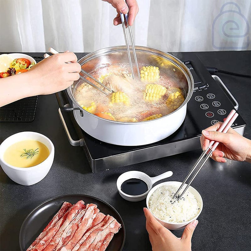 PUTHAK Puthak Eating Decorative Training Stainless Steel Japanese Korean Chopstick 4 Pair  - Image 2