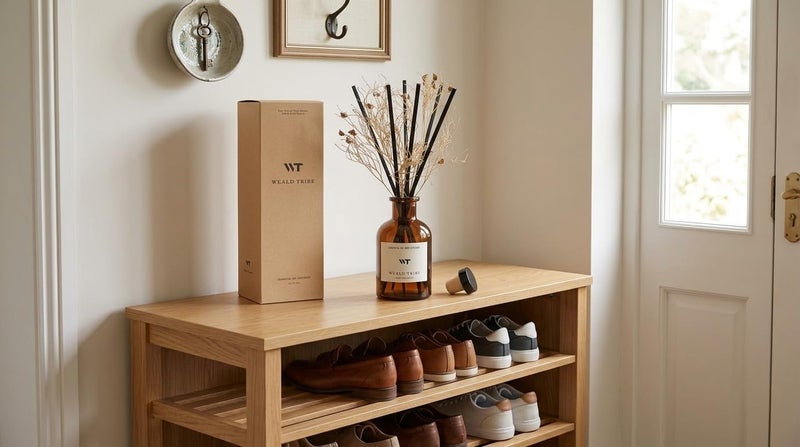 WEALD TRIBE Flower Reed Diffuser Set Clean White Linen Scent for Bathroom Air Fresheners | 4.0 fl oz Essential Oils with Sticks Home Fragrance Defusers | House Bedroom Office Shelf Decor & Gift - Image 5