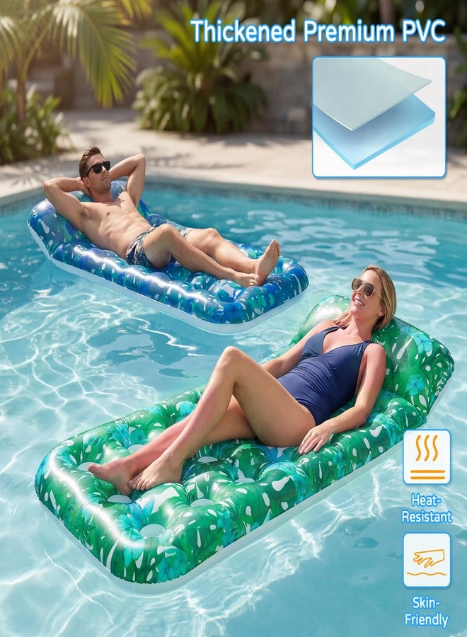 FindUWill 2-Pack Inflatable Pool Floats-XL Pool Floats Adult Heavy Duty, Pool Lounger Float with Headrest for Adults, Swimming Pool Party Summer Beach Lake - Image 3