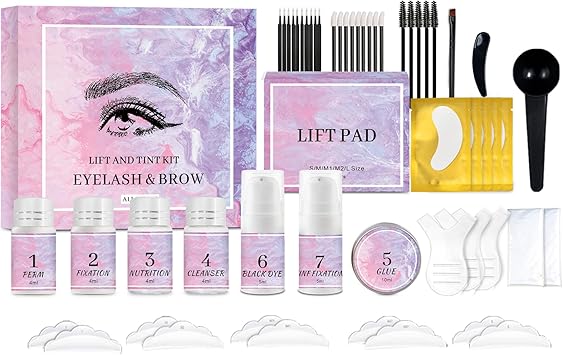SHEEYOON Lash Lift and Tint Kit 2 in 1 Lash and Brow Lamination Kit with Black Tint Cream Professional Eyelash Brow Perming Kit for Long Lasting Fuller Thicker Shaped Brows Curlier Waved Eyelash - Image 1