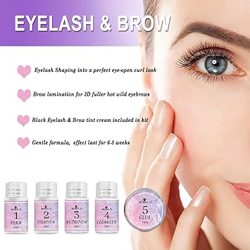 SHEEYOON Lash Lift and Tint Kit 2 in 1 Lash and Brow Lamination Kit with Black Tint Cream Professional Eyelash Brow Perming Kit for Long Lasting Fuller Thicker Shaped Brows Curlier Waved Eyelash - Image 3