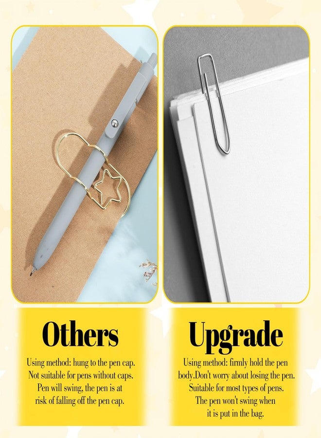 Tyqour 15 Pack Pen Holder Clip Metal Pen Holder for Notebook Star-Shaped Pen Clip Paper Clip Pen Holder for Journals Books, Clipboard School Office Supplies - Image 4