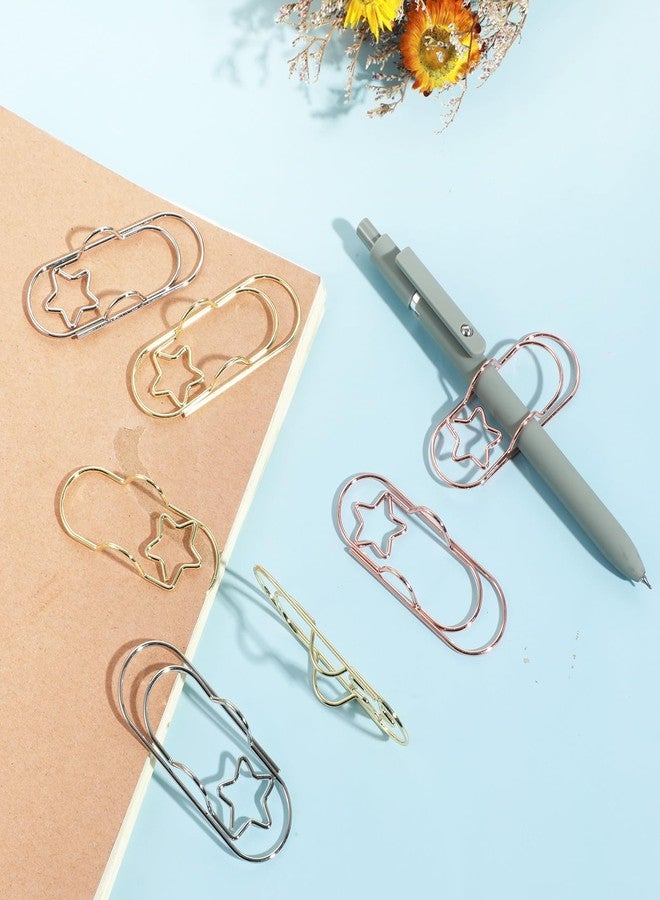 Tyqour 15 Pack Pen Holder Clip Metal Pen Holder for Notebook Star-Shaped Pen Clip Paper Clip Pen Holder for Journals Books, Clipboard School Office Supplies - Image 3
