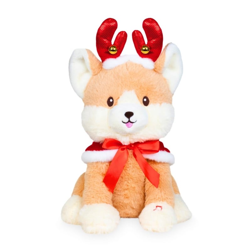 Cuddle Barn Jingle Paws Animated Christmas Musical Plush Toy Shiba Inu Puppy Barks Deck The Halls and Twirls Gift for Toddlers Kids Adults 13 inches - Image 3