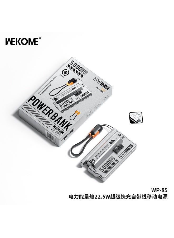 WEKOME WP-85 5000mAh Mini Power Bank – Type-C Input/Output, Fast Charging, Compact Design, Tarnish Color - Image 4