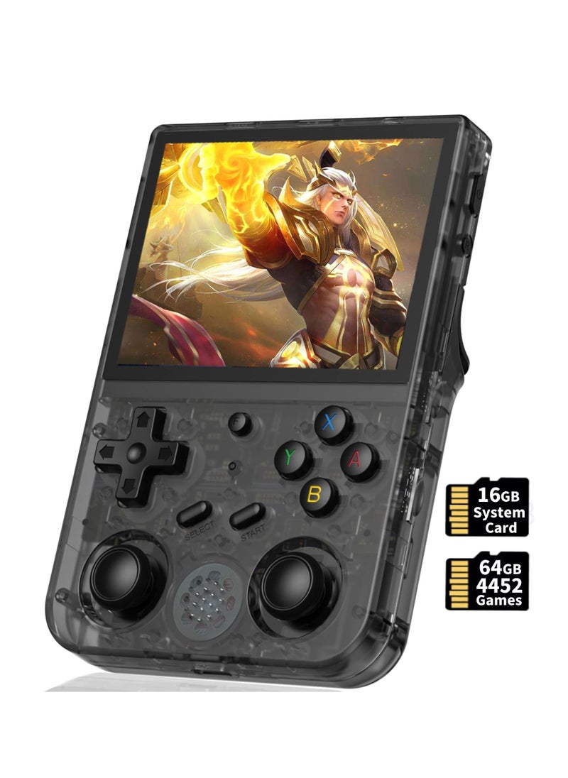 ANBERNIC  - RG353V Retro Handheld Game with Dual OS Android 11 and Linux, RG353V with 64G TF Card Pre-Installed 4452 Games Supports 5G WiFi 4.2 Bluetooth (Black, 64G) - Image 1