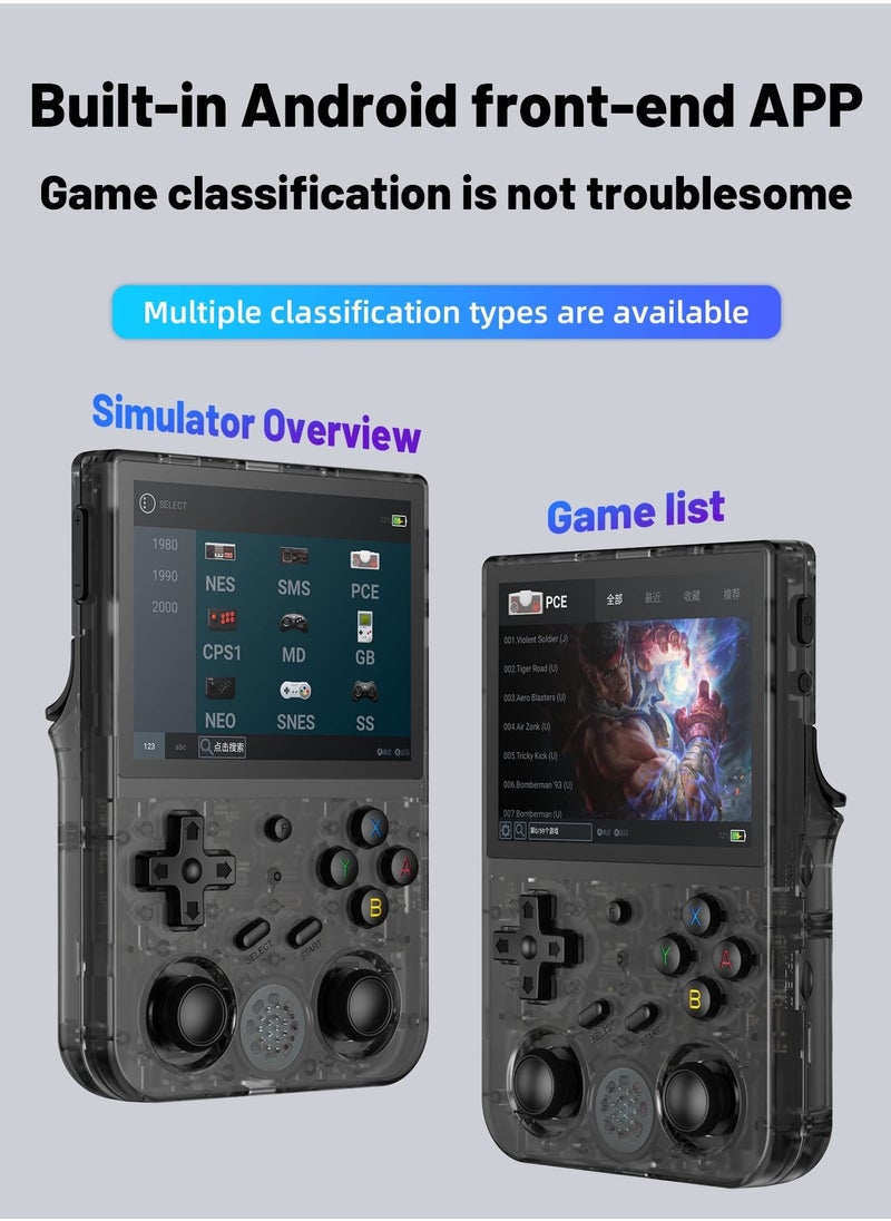 ANBERNIC  - RG353V Retro Handheld Game with Dual OS Android 11 and Linux, RG353V with 64G TF Card Pre-Installed 4452 Games Supports 5G WiFi 4.2 Bluetooth (Black, 64G) - Image 1