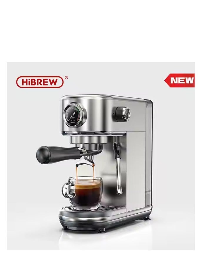 هيبرو آلة إسبريسو قابلة للبرمجة من HIBREW، طراز H10B، فولاذ مقاوم للصدأ مصقول، درجة حرارة وحجم كوب قابلان للتعديل، قضيب بخار لصنع رغوة الحليب - Image 1