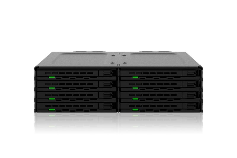 Icy Dock حامل محمول 8 Bay 2.5" SAS/SATA HDD/SSD لفتحة 5.25" - ExpressCage MB038SP-B - Image 1