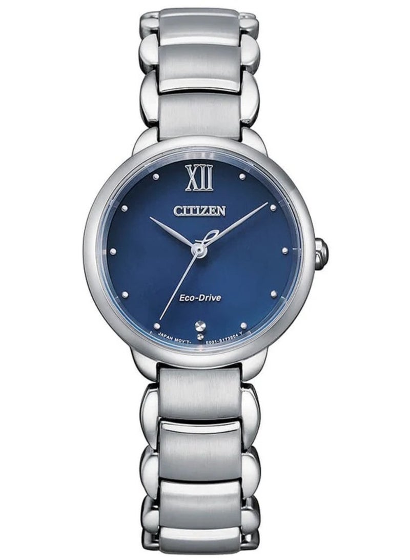 CITIZEN Citizen Womens Analogue Eco-Drive Watch with Stainless Steel Strap, Silver, bracelet 