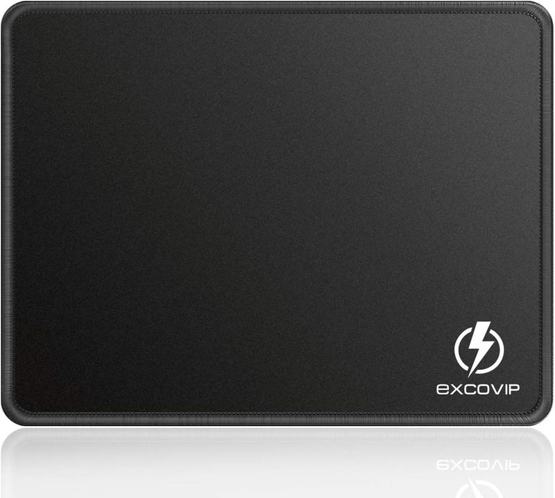 excovip Gaming Mouse Pad Comfortable Small Mouse Pads Smooth Surface Stitched Edges Mousepad For Computer, Laptop, Home & Office Non-Slip Rubber Base Black (260 X 210 Mm) 8767 - Image 1