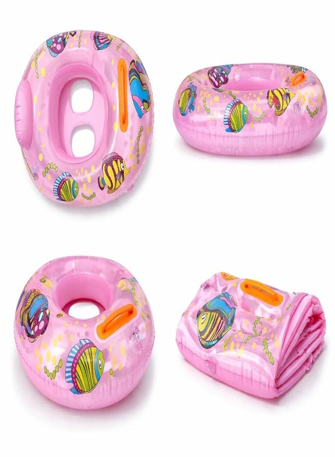 RIVUGJA Inflatable Pool Boat for Kids - Durable PVC Floating Raft with Fish Design, Comfortable Backrest, Safety Handle, Easy to Inflate, Fun Water Toy for Swimming Pools (Pink) - Image 5