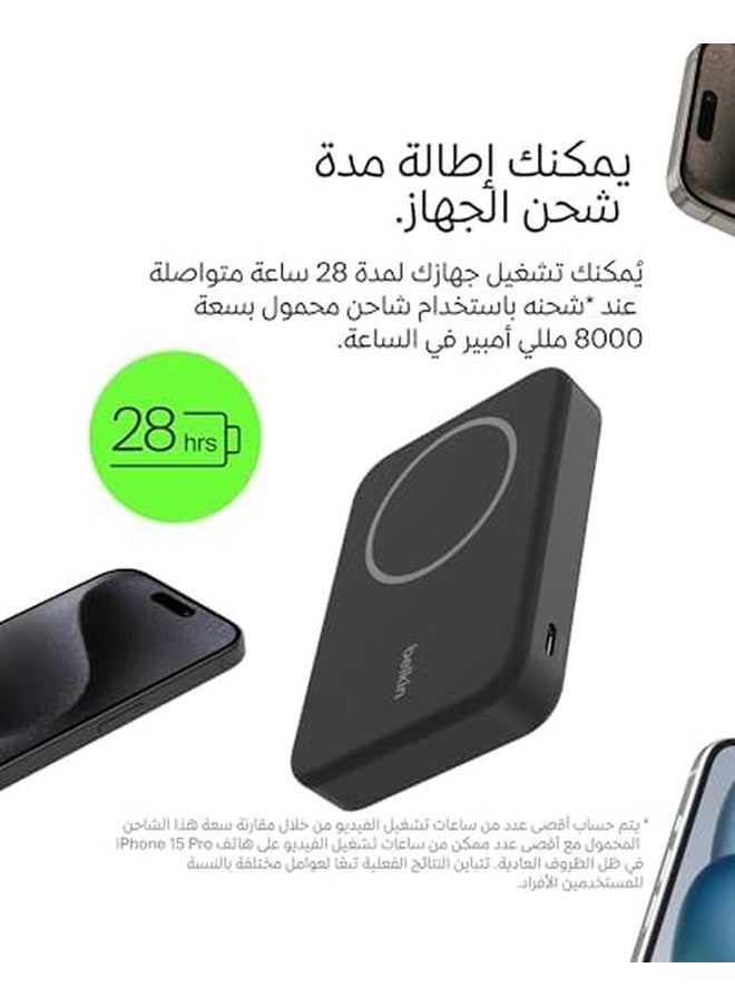 Generic - Boostcharge Pro Wireless Power Bank 8000Mah With Qi2 Magsafe Compatible Portable Charger Plus Built In Pop Up Kickstand For Iphone 16 16 Plus 16 Pro 16 Pro Max Iphone 15 And More Black - Image 1