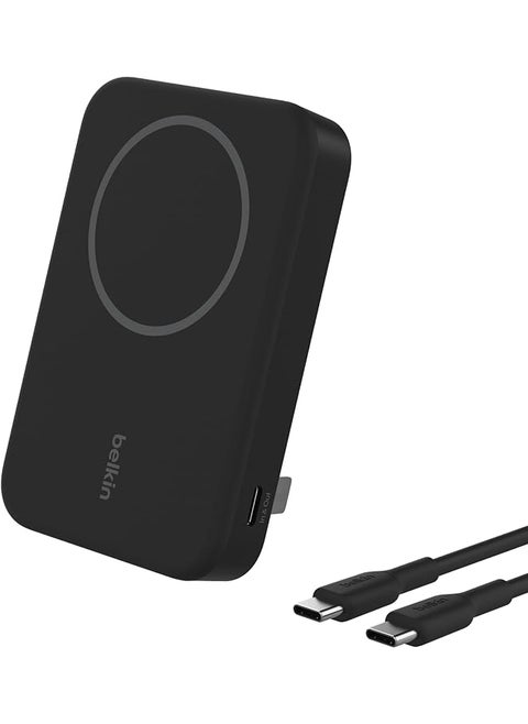 Boostcharge Pro Wireless Power Bank 8000Mah With Qi2 Magsafe Compatible Portable Charger Plus Built In Pop Up Kickstand For Iphone 16 16 Plus 16 Pro 16 Pro Max Iphone 15 And More Black