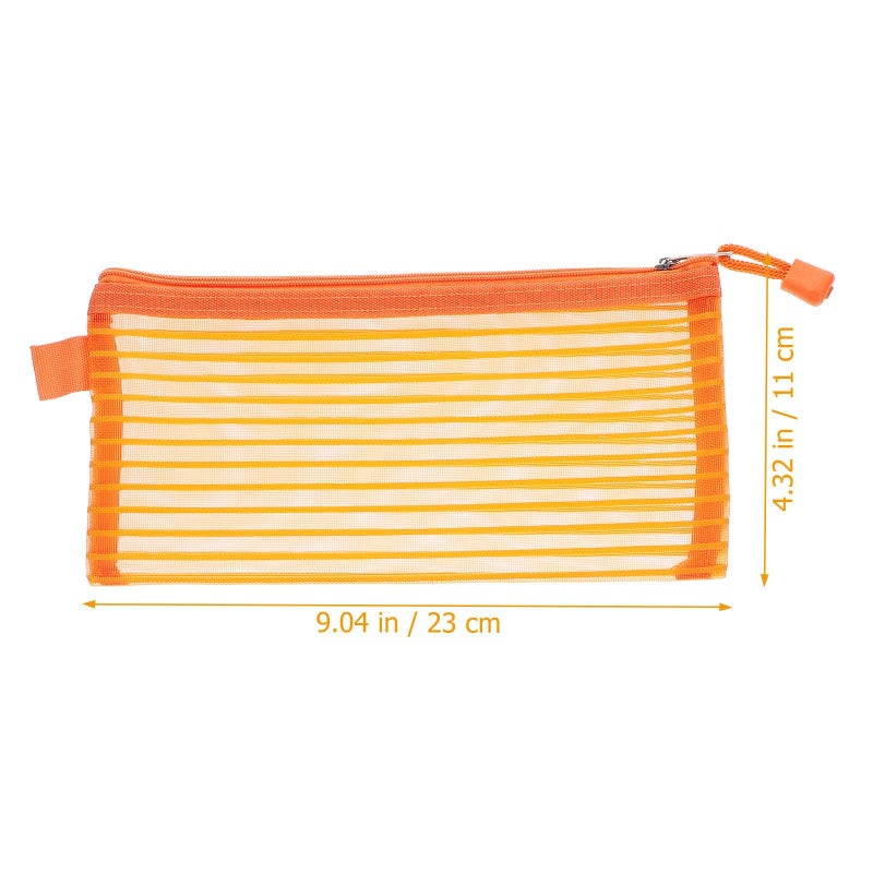 Alasum 6 Pcs Mesh Zipper Document Pouches Colorful Stripe File Organizer Bags Small Visible File Holders For Students Office Storage With Zipper Closure - Image 3