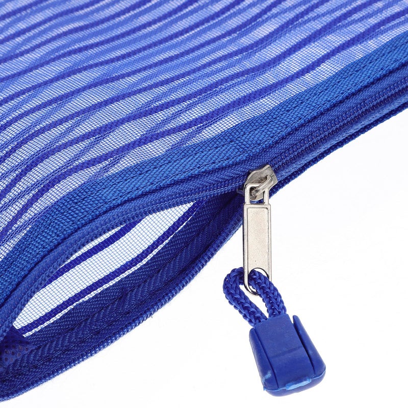 Alasum 6 Pcs Mesh Zipper Document Pouches Colorful Stripe File Organizer Bags Small Visible File Holders For Students Office Storage With Zipper Closure - Image 4