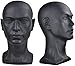 Ba Sha PVC Mannequin Head Black Male Manikin Dummy Stand Model Display Hat Scarf Wigs Hair Glasses Hat Beauty Styling Tool with Mount Hole - Image 2