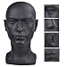 Ba Sha PVC Mannequin Head Black Male Manikin Dummy Stand Model Display Hat Scarf Wigs Hair Glasses Hat Beauty Styling Tool with Mount Hole - Image 3