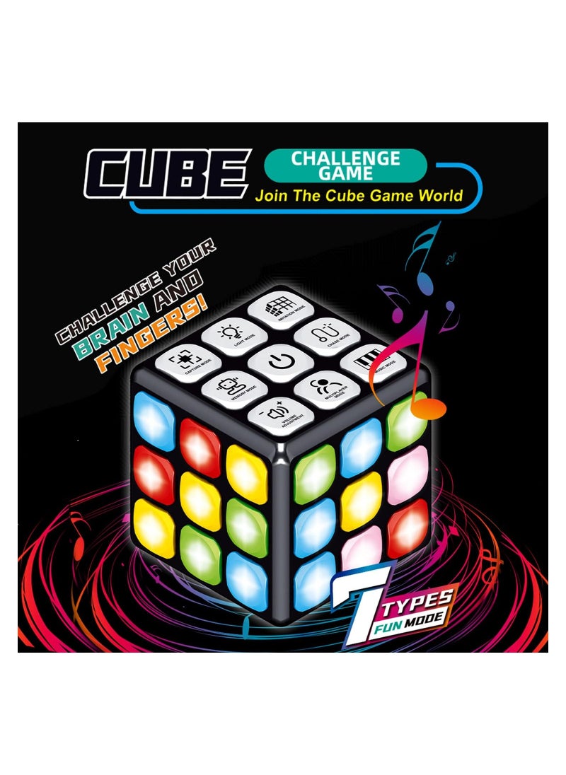 Cool Baby - COOLBABY Kids Light and Music Rubik Cube Multifunction Puzzle Game Cube Flashing Cube Electronic Brain and Memory Games for Kids Sensory Fidget Toy - Image 1