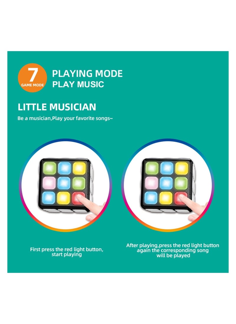 Cool Baby - COOLBABY Kids Light and Music Rubik Cube Multifunction Puzzle Game Cube Flashing Cube Electronic Brain and Memory Games for Kids Sensory Fidget Toy - Image 1