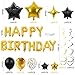 SPFYunion 56 PCS Happy Birthday Balloons Happy Birthday Banner Gold and Black Balloons for Boys Men Girls Women 16th 18th 20th 21st 25th 30th 40th 50th 60th Birthday Party Decorations - Image 4