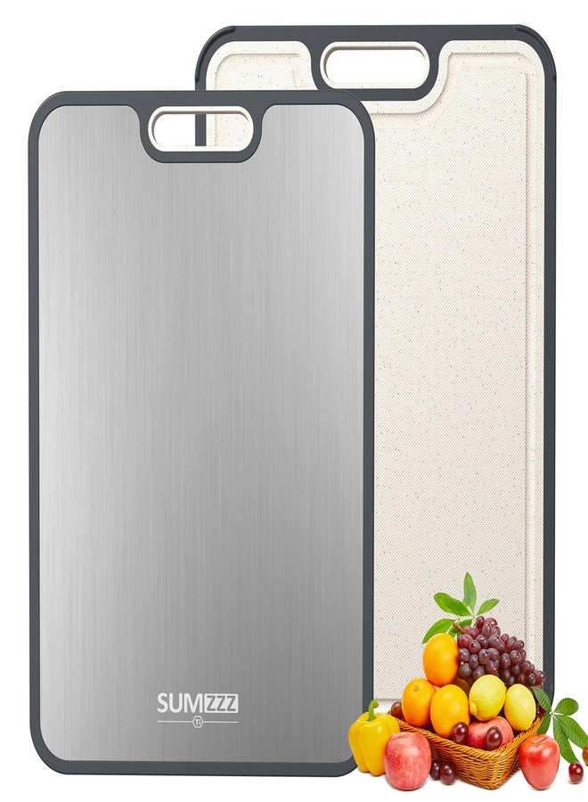 Sumzzz Titanium Cutting Board for Kitchen, Double Sided Chopping Board, 99.9% Pure Titanium & PP, Non-Porous, Odor Resistant, Safe for Raw & Cooked Food, Easy to Clean, Large 15”×10.3” - Image 1