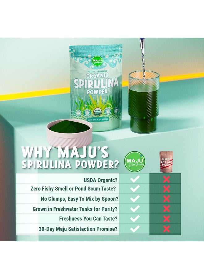 Maju Superfoods Maju'S Organic Spirulina Powder .5 Lb Microcystin Free Nonirradiated Preferred To Chlorella Preferred To Hawaiian & Blue Algae Pure Vegan Green Protein  - Image 5