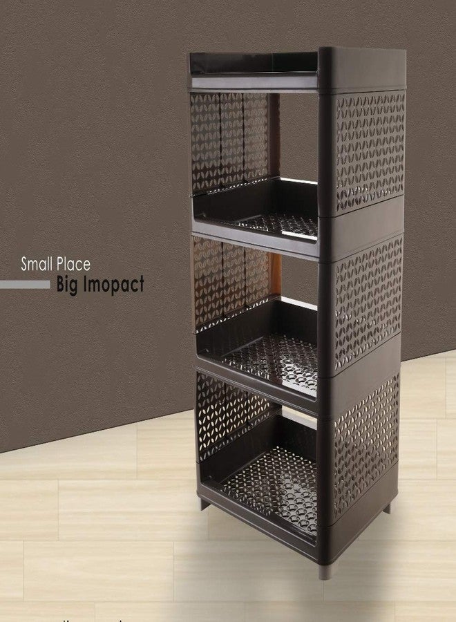 2heet HEET Book Storage Display Rack Shelf Cabinet Unit Organizer for Living Room, Bed Room, Study Room(Chocolate Brown, Grey, Ivory) - Image 4