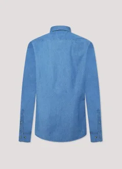 هاكيت TAILORED FIT POLKA DOT DENIM SHIRT