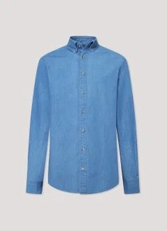 هاكيت TAILORED FIT POLKA DOT DENIM SHIRT