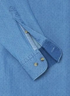 Hackett  TAILORED FIT POLKA DOT DENIM SHIRT for Men | Best Price UAE