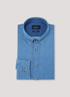 Hackett  TAILORED FIT POLKA DOT DENIM SHIRT for Men | Best Price UAE