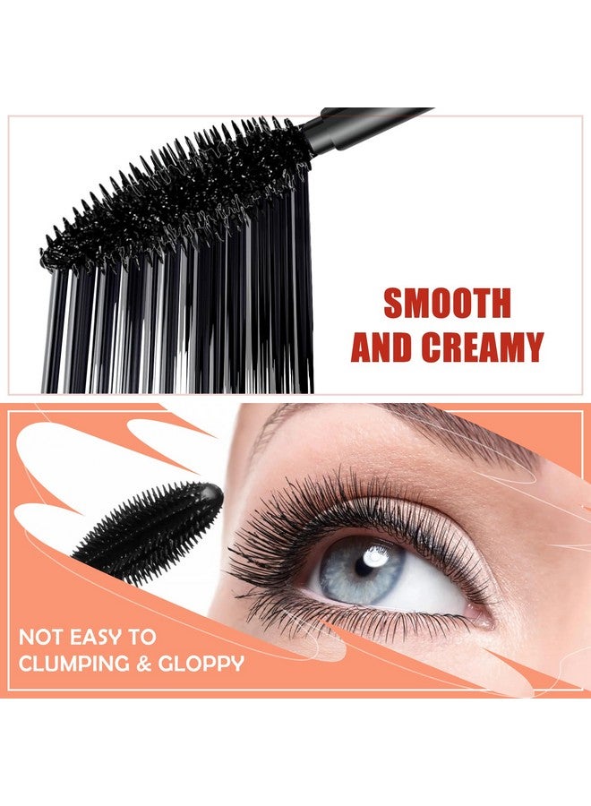 DRMODE Mascara Volume and Length, 2 in 1 Waterproof Mascara Black, 2 Pack Falsies Voluminous Lengthening Smudge Proof 4D Silk Fiber Mascara with Mascara Comb - Image 5