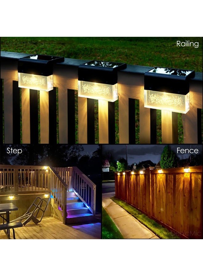 DenicMic Solar Deck Lights, Led Solar Step Lights Outdoor for Stair, Fence, Railing,Patio Garden, Step, Super Bright 10 lumens, 2 Lighting Modes, Warm White/Color Changing 6 Pack - Image 4