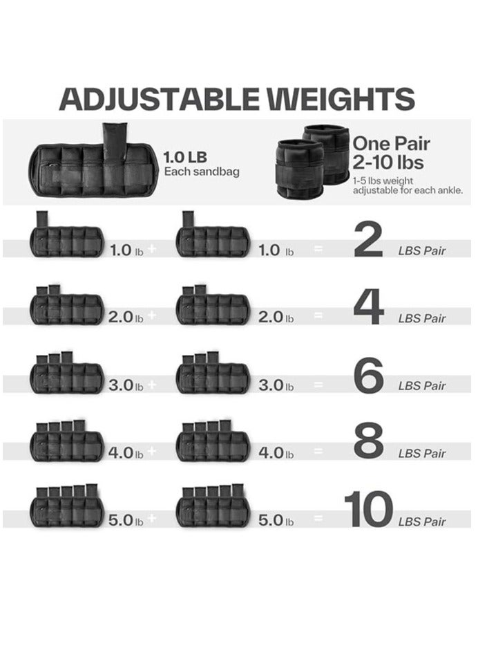 Generic Adjustable Ankle Weights Leg Weight Straps for Women Men ﻿  - Image 3