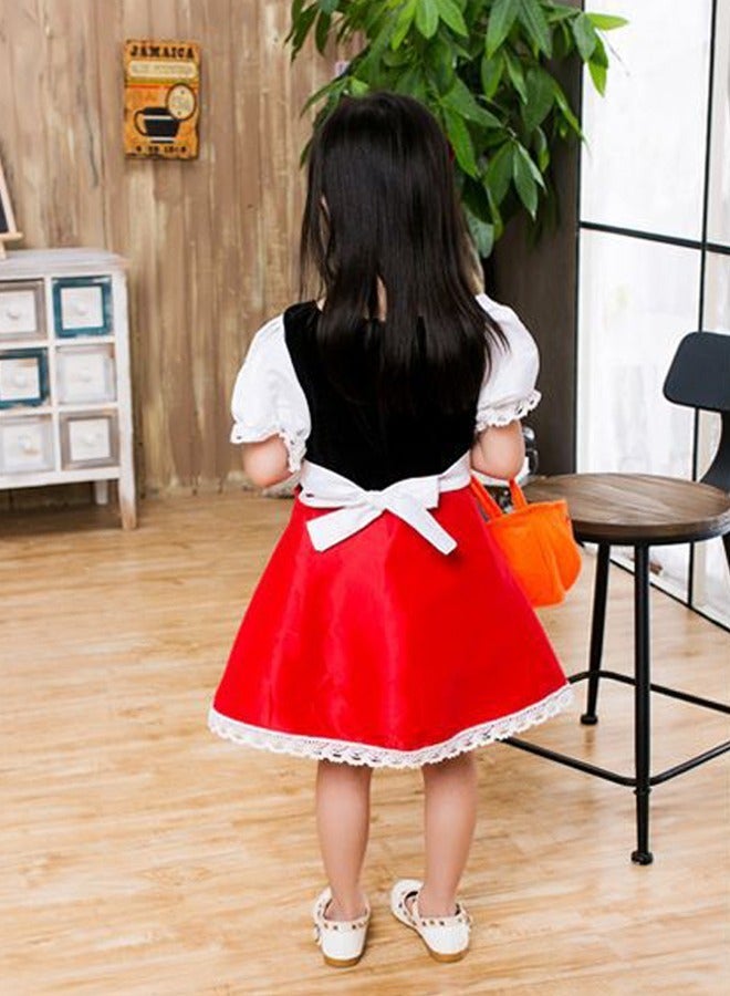 Little Red Riding Hood Costume for Girls Kids Holiday Party Fairytail Storybook Character Cosplay Dress Hooded Cloak 3-13 Years - Image 5