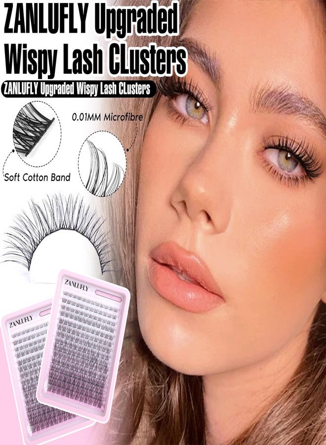 zanlufly Lash CLusters Wispy Eyelash Clusters Natural Lash Extensions C-Curly zanlufly Individual Lashes DIY Eyelash Extensions at Home Mix Length Cluster Lashes (180Pcs,8-16MM) - Image 3