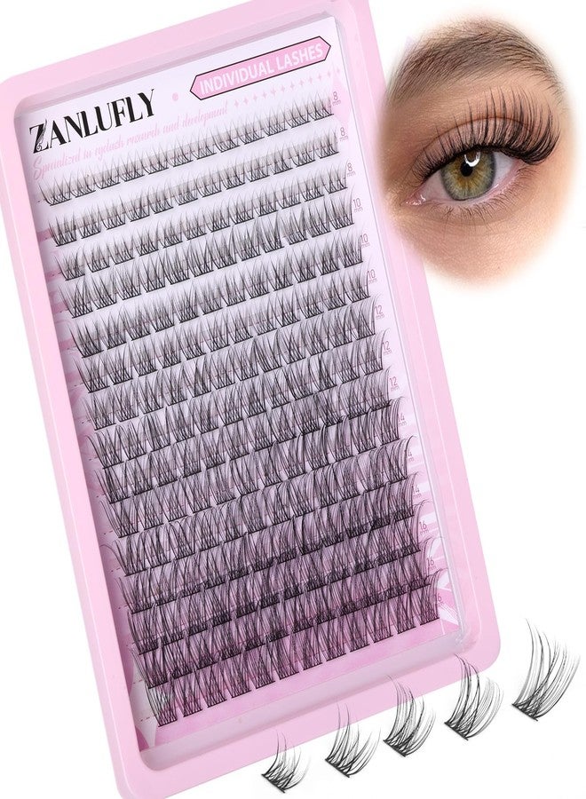 zanlufly Lash CLusters Wispy Eyelash Clusters Natural Lash Extensions C-Curly zanlufly Individual Lashes DIY Eyelash Extensions at Home Mix Length Cluster Lashes (180Pcs,8-16MM) - Image 1