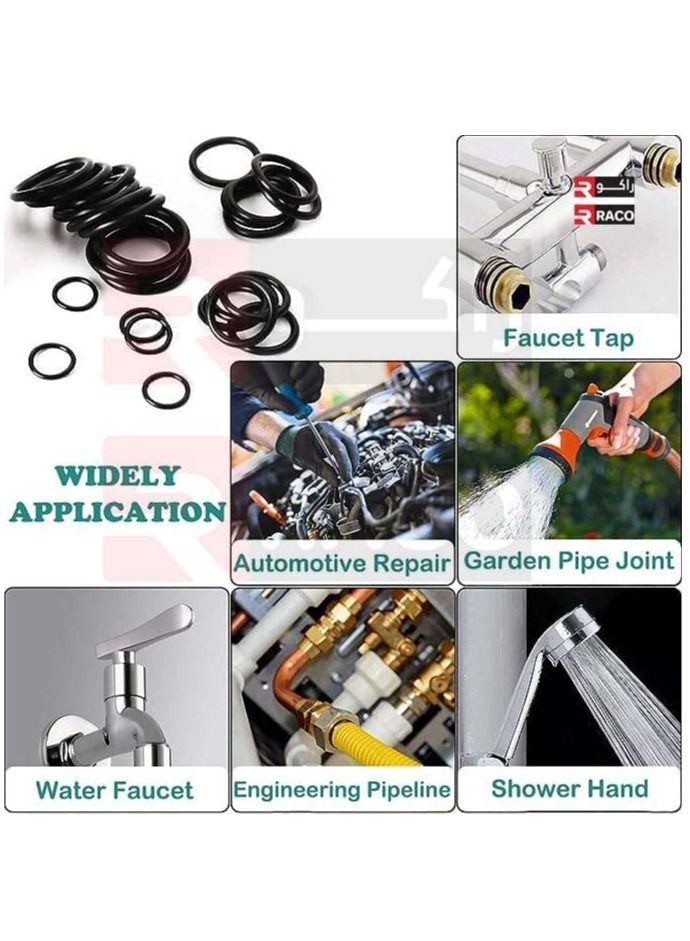 RACO Rubber O-Ring Sealing Gasket Washer Seal Assortment Kit for Car Auto Vehicle Repair Air Conditioning Compressor Seals Gas Connections Assortment Accessories Metric 260PC - Image 4