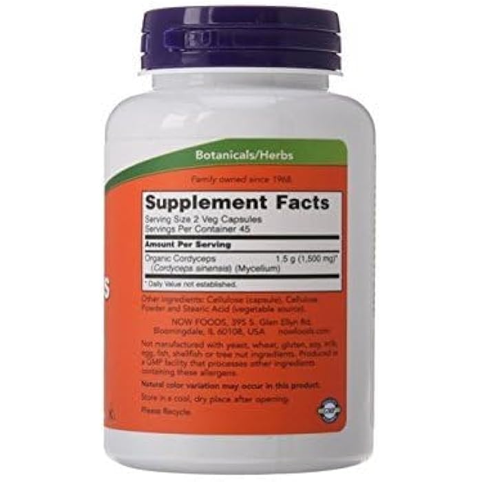 Now Cordyceps 750 mg,90 Veg Capsules (180) - Image 4