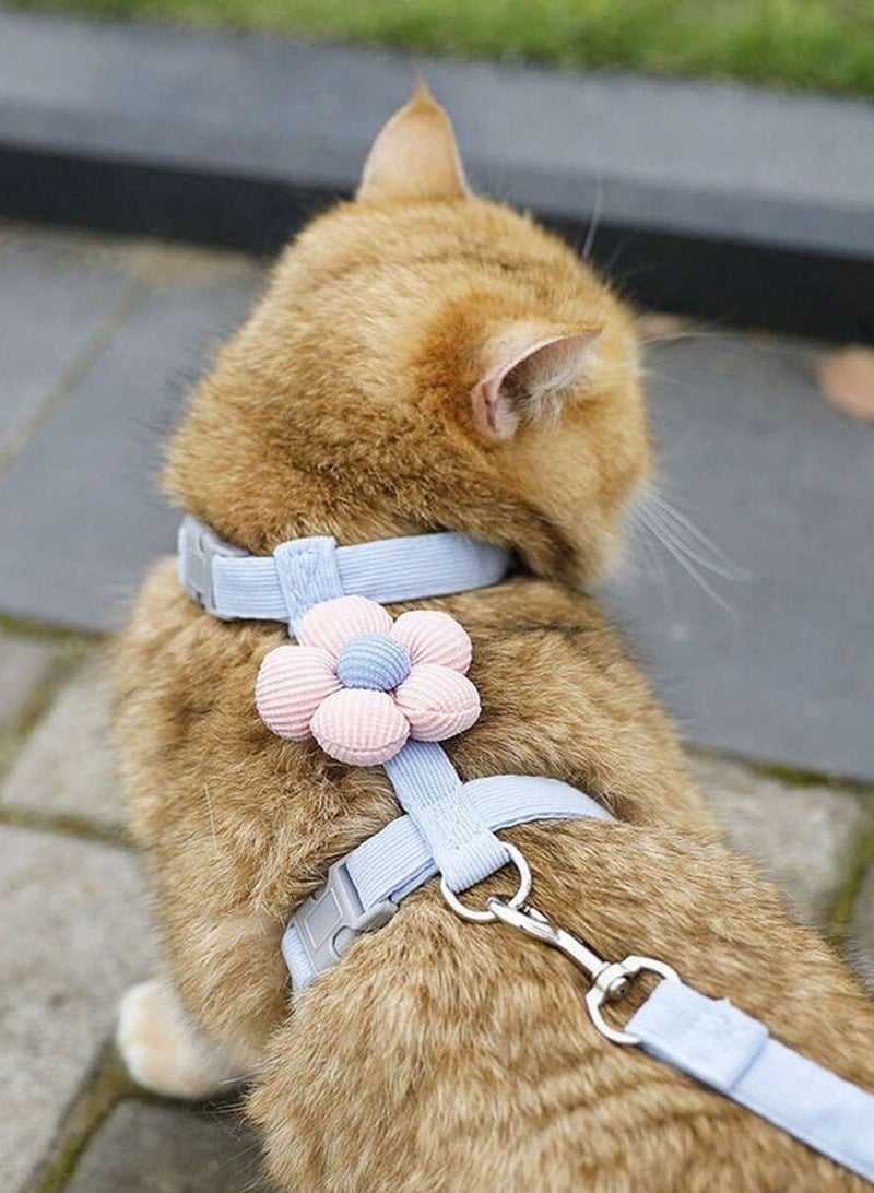 Adjustable Cat Harness and Leash Set with Flower Design - Image 4