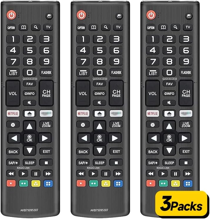 جهاز بديل عام لوحدة تحكم تلفزيون LG الذكي، متوافق مع جميع طرازات تلفزيونات LG الذكية 【عبوة تحتوي على 3 قطع】 AKB75095307 - Image 1