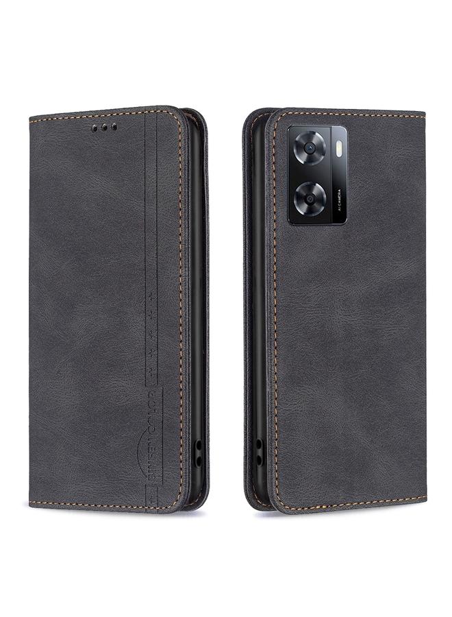 S-TOP Case For OPPO A57 4G Magnetic RFID Blocking Anti-Theft Leather Phone Case - Image 1