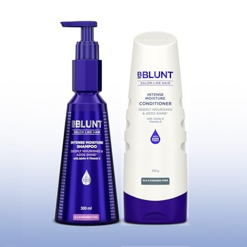 BBLUNT Intense Moisture Shampoo and Conditioner Combo for Dry Hair | Power Duo | For Daily Use | Moisturizes & Hydrates | Colour Protect Formula | For Men & Women | 300 ml + 250 g - Image 1