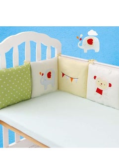 DUNISO 6 Pieces of  Baby anti collision bed fence pads, unisex pure cotton rectangular surround pad for children's bed protection, soft, breathable, anti collision, 30 * 30cm  - Image 1
